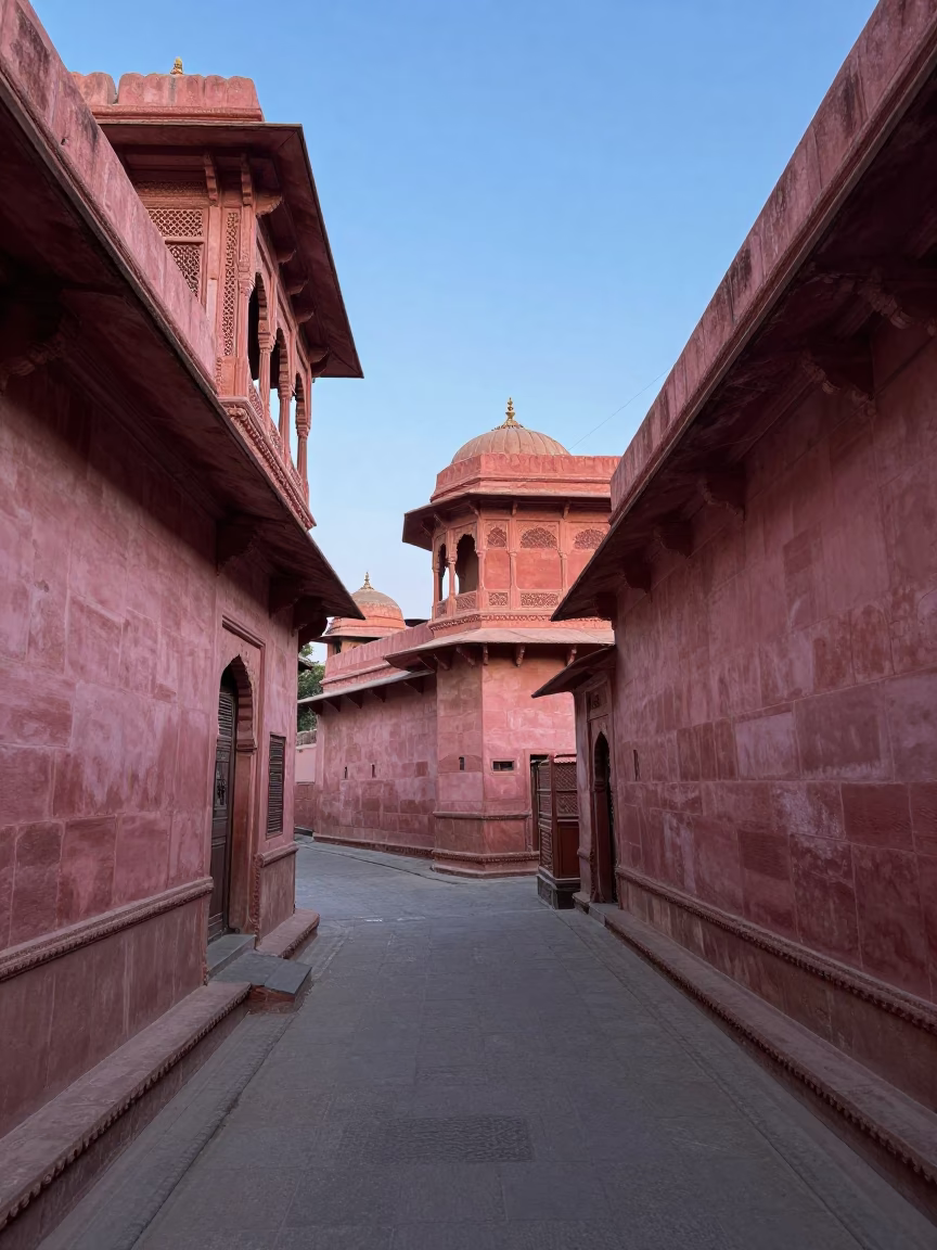 Street Scene in Jaipur at Sunrise Light in in Jaipur, India
