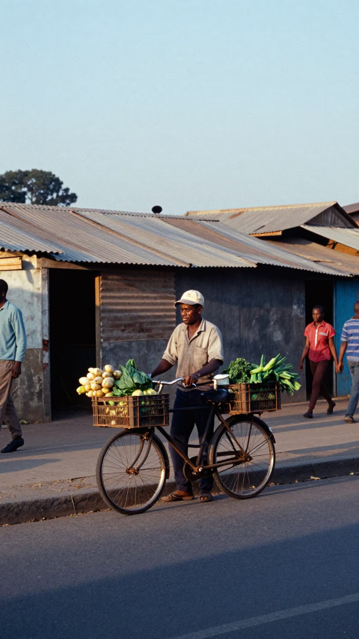 Street Scene in Johannesburg at Early Morning Light in in Johannesburg, South Africa