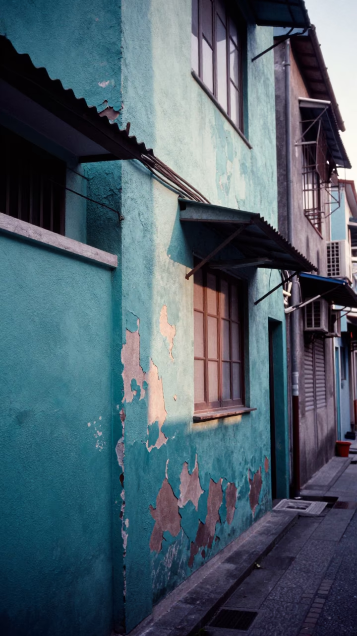 Street Scene in Kaohsiung at Early Morning Light in in Kaohsiung, Taiwan