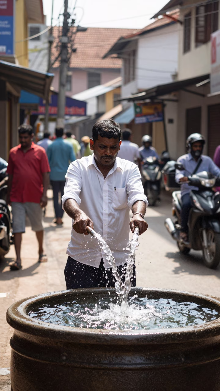 Street Scene in Kochi at Midday Light in in Kochi, India