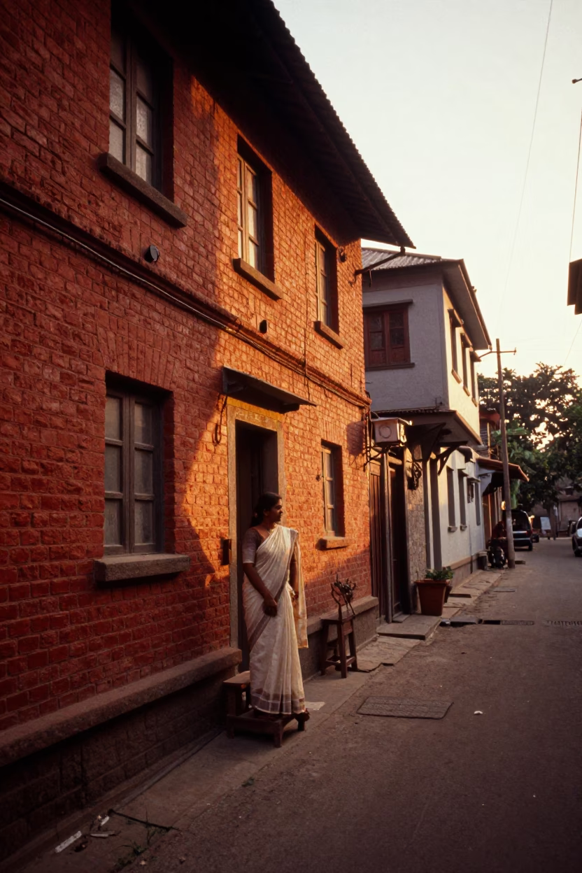 Street Scene in Kolkata at Golden Hour in in Kolkata, India
