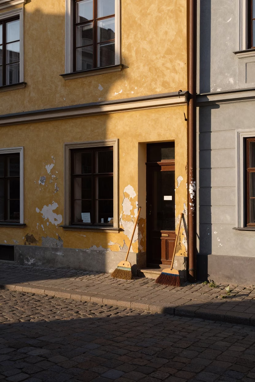 Street Scene in Krakow at The Late Afternoon Light in in Krakow, Poland