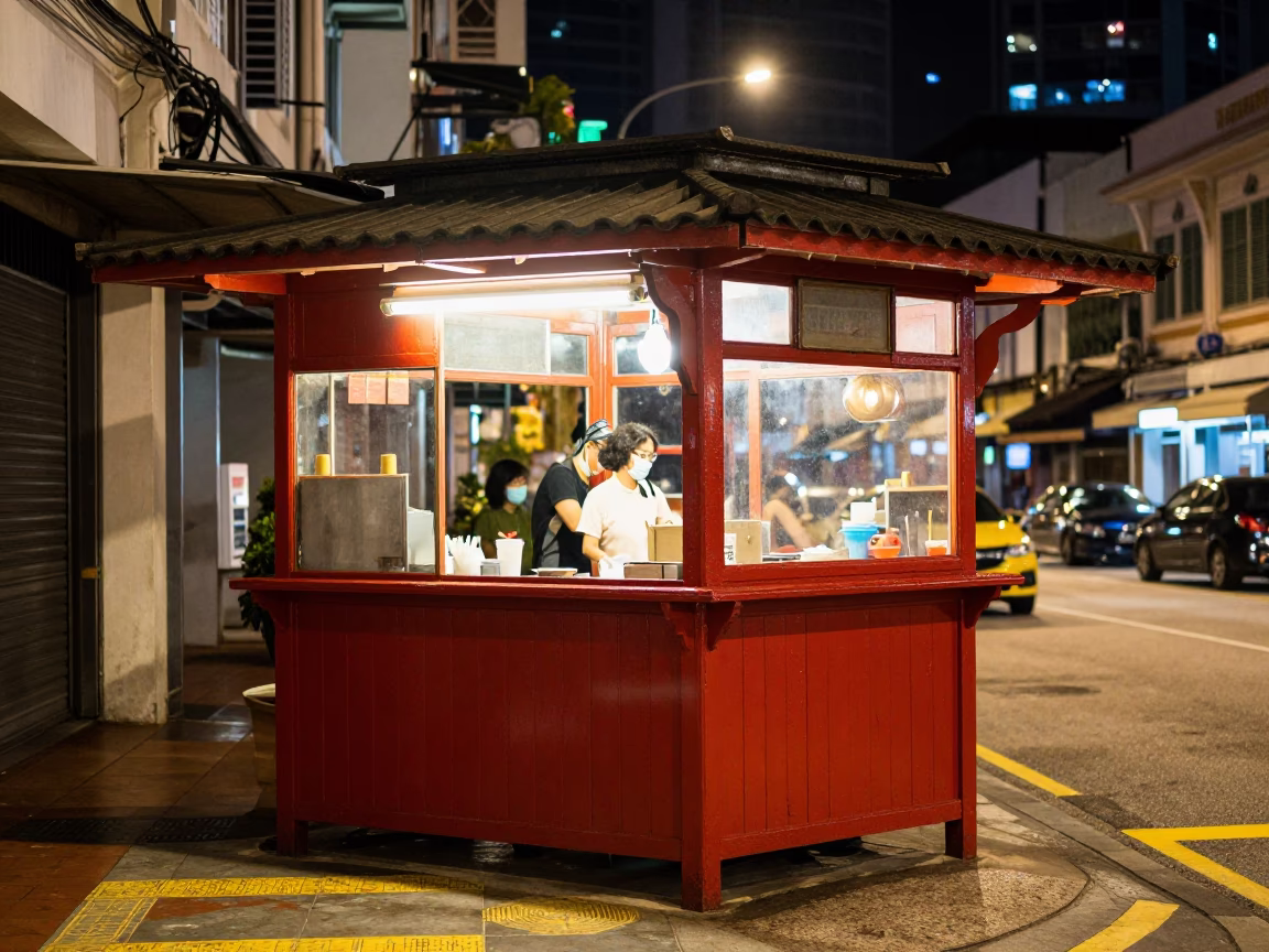 Street Scene in Kuala Lumpur at Late At Night Light in in Kuala Lumpur, Malaysia