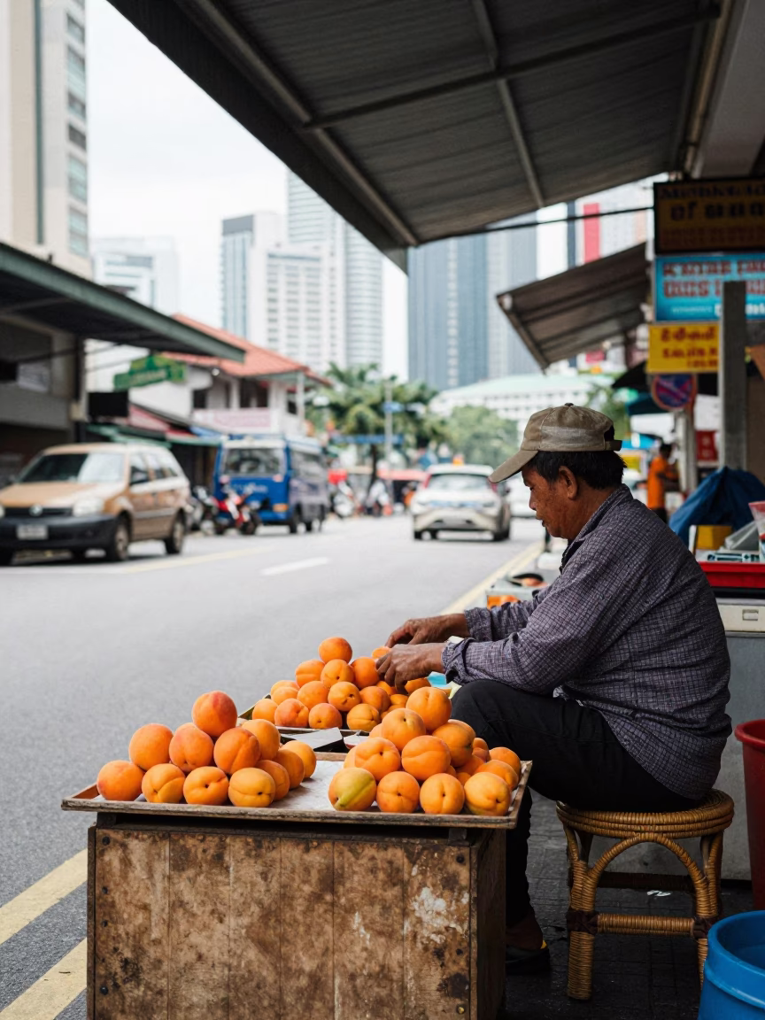 Street Scene in Kuala Lumpur at Midday Light in in Kuala Lumpur, Malaysia