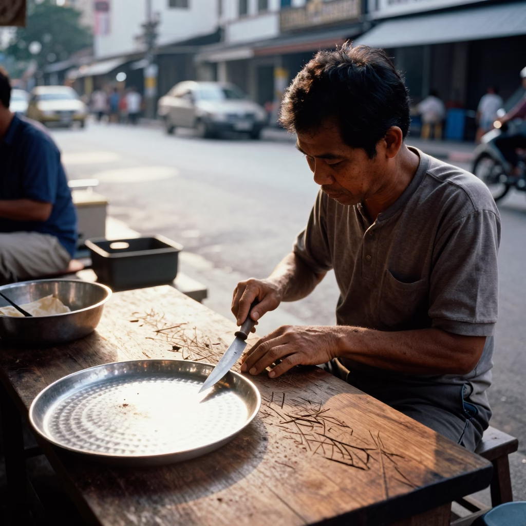 Street Scene in Kuala Lumpur at The Early Afternoon Light in in Kuala Lumpur, Malaysia