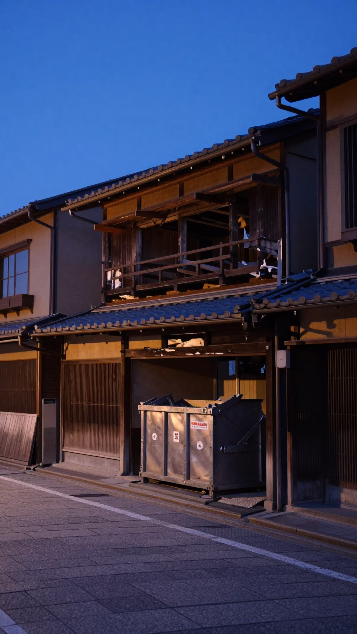 Street Scene in Kyoto at Blue Hour in in Kyoto, Japan