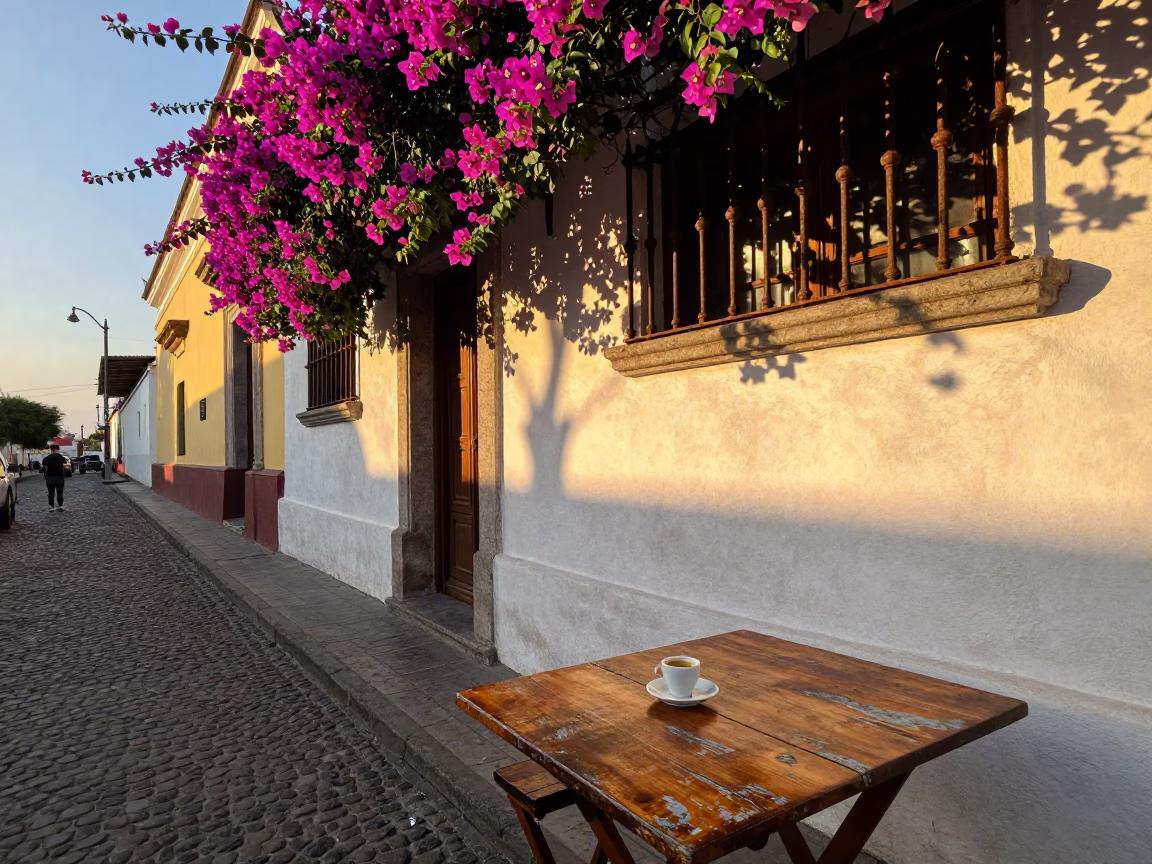 Street Scene in Lima at Golden Hour in in Lima, Peru