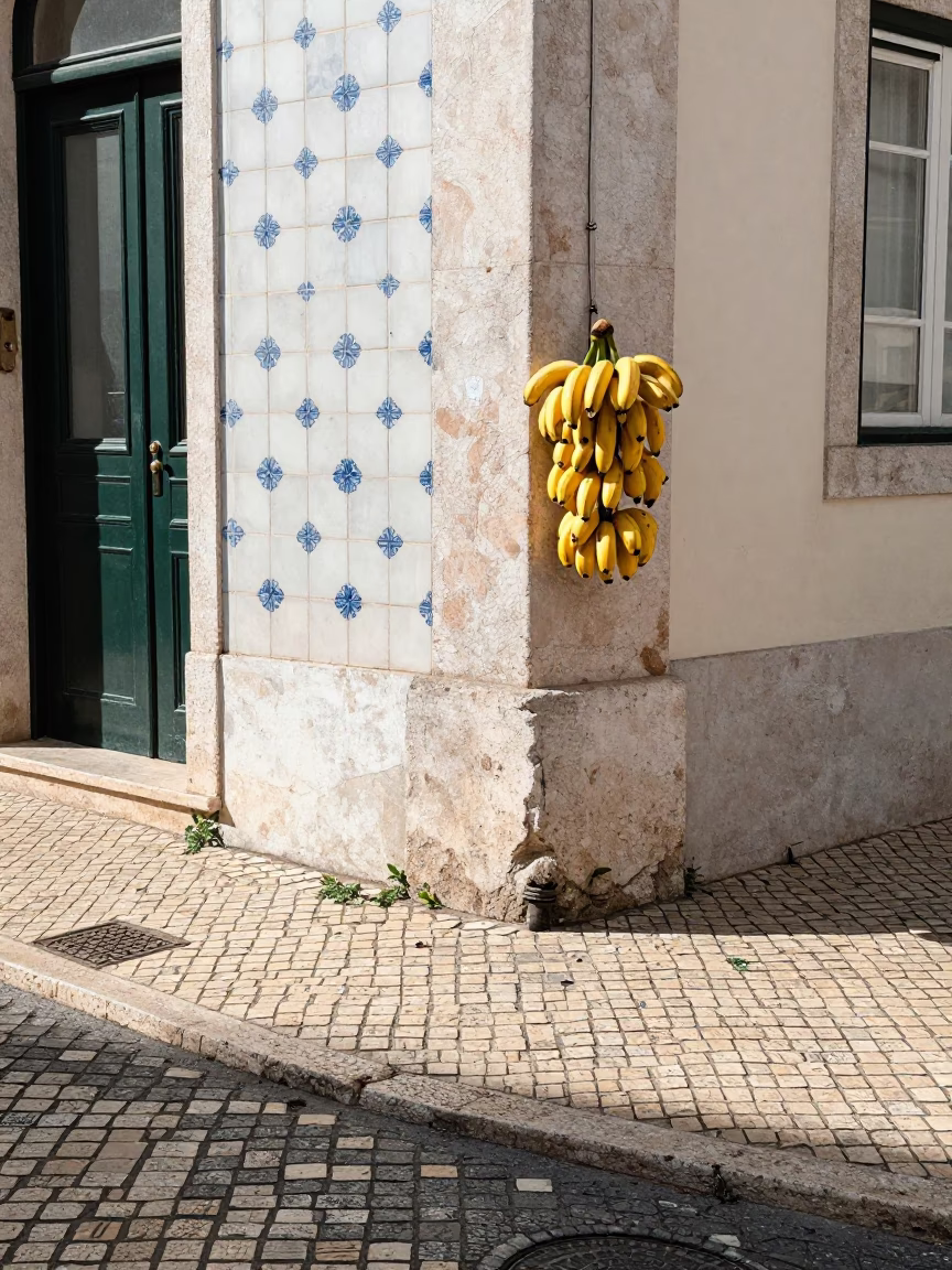 Street Scene in Lisbon at Midday Light in in Lisbon, Portugal