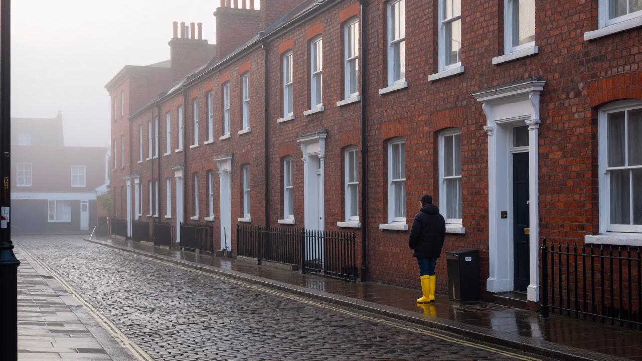 Street Scene in Liverpool at Dawn Light in in Liverpool, United Kingdom