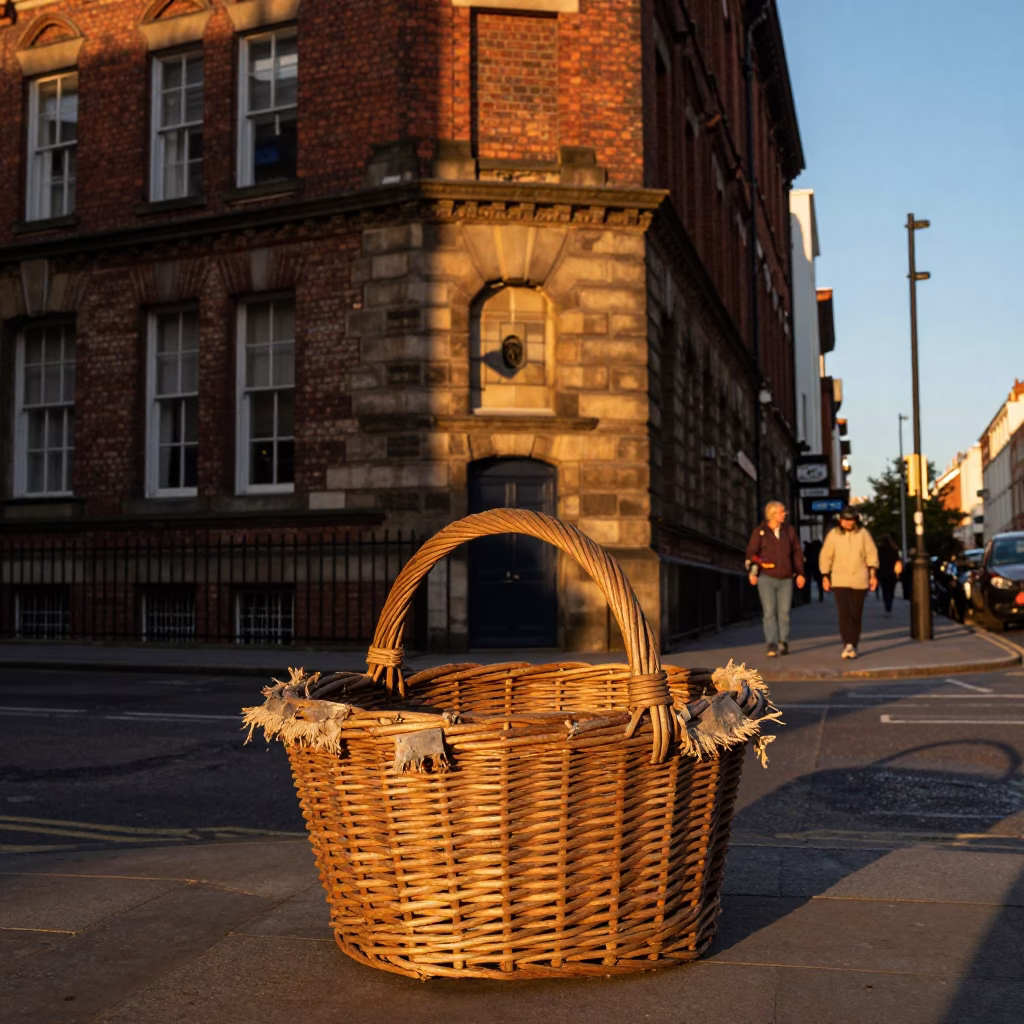 Street Scene in Liverpool at Sunset Light in in Liverpool, United Kingdom