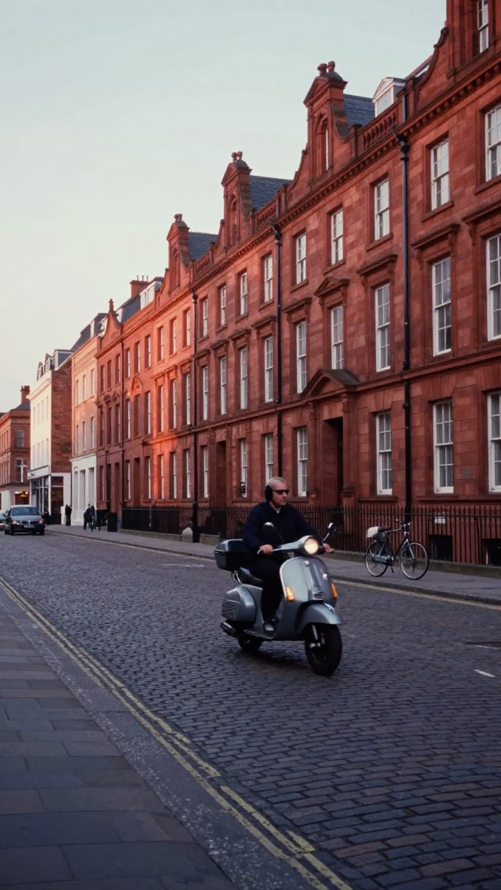 Street Scene in Liverpool at The Early Morning Light in in Liverpool, United Kingdom