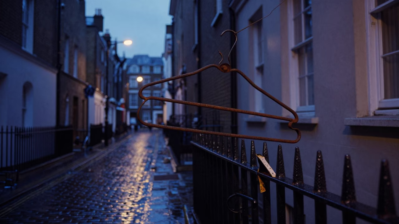 Street Scene in London at Indigo Twilight After Sunset in in London, United Kingdom