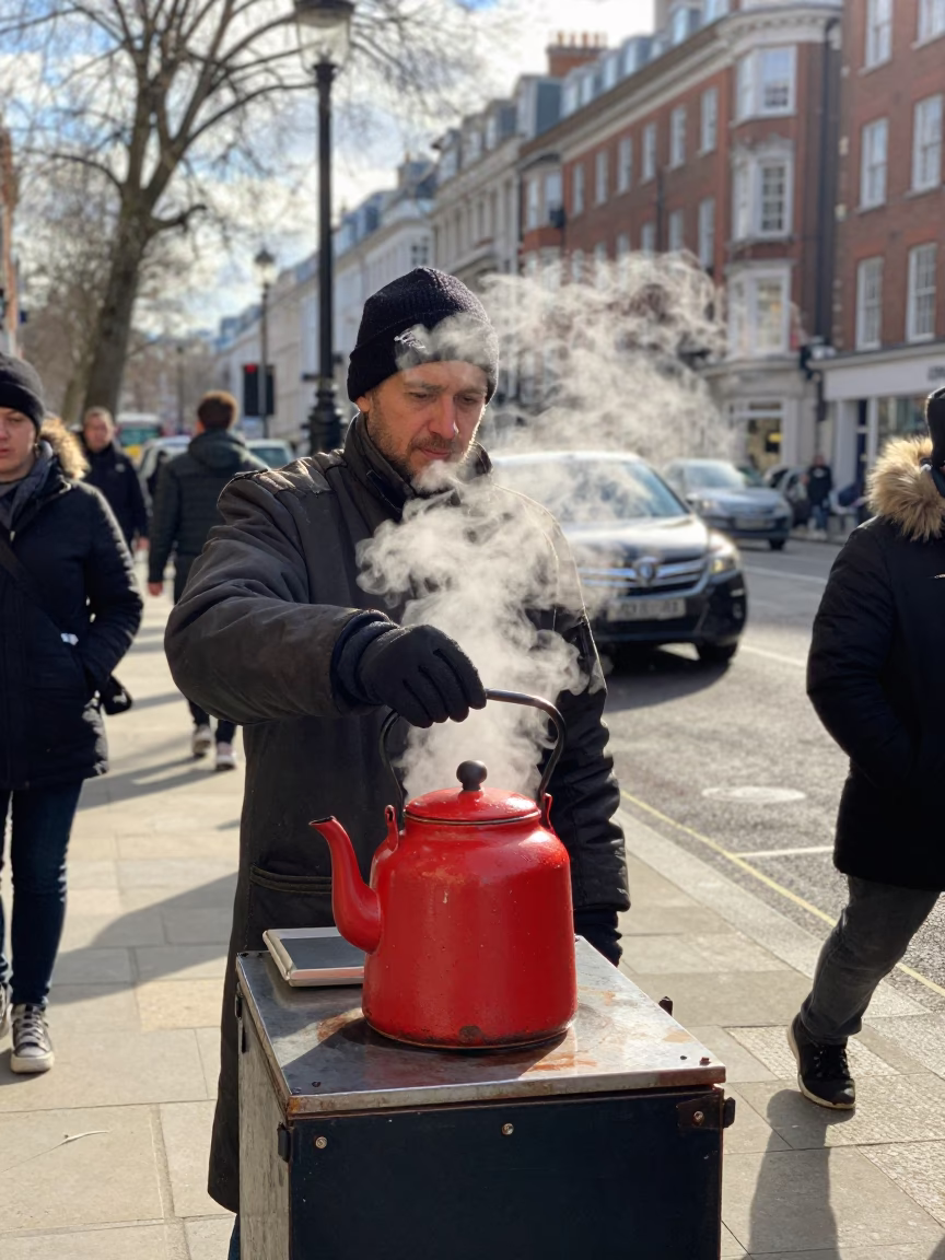 Street Scene in London at Noon Light in in London, United Kingdom