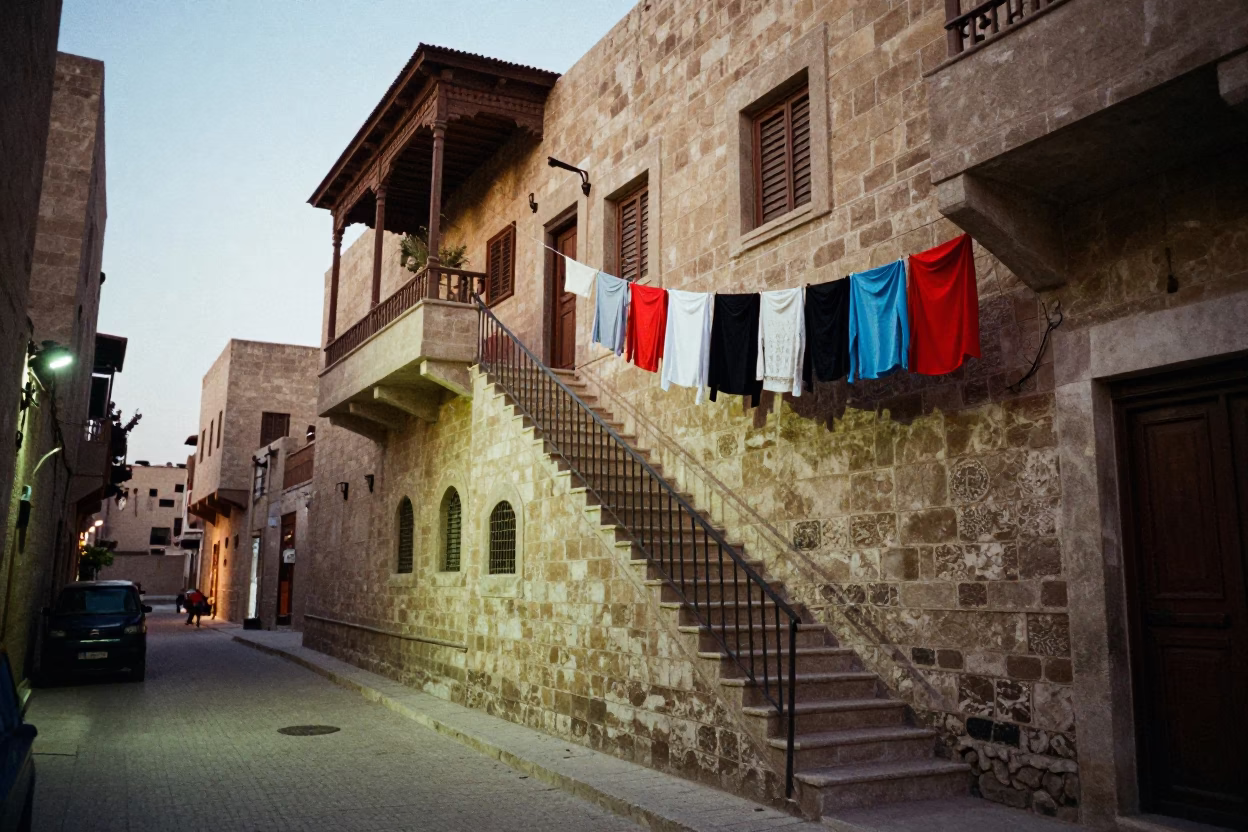 Street Scene in Luxor at Evening Light in in Luxor, Egypt