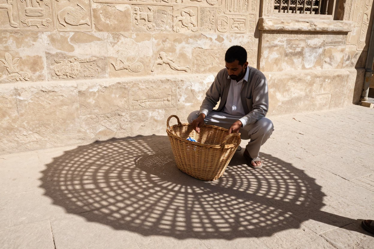 Street Scene in Luxor at Flat Noon Light in in Luxor, Egypt