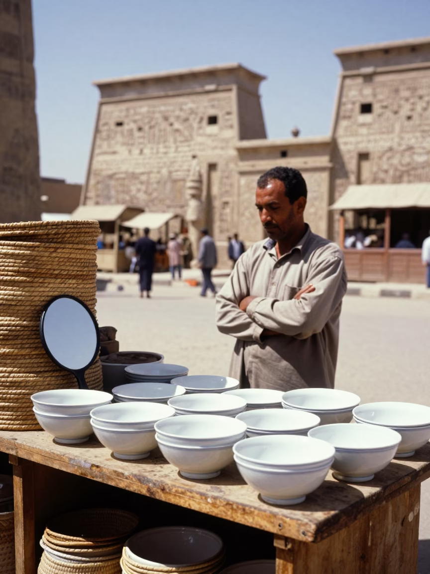 Street Scene in Luxor at Midday Light in in Luxor, Egypt