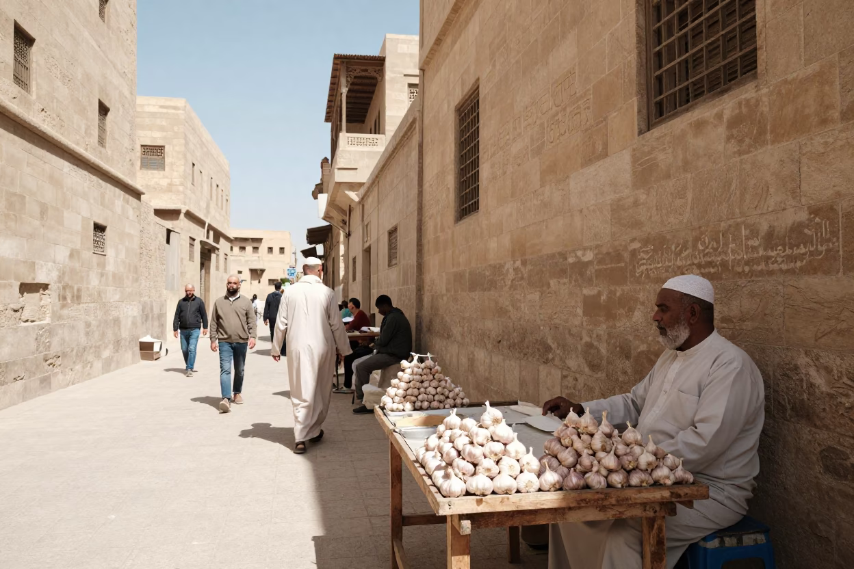 Street Scene in Luxor at Midday Light in in Luxor, Egypt