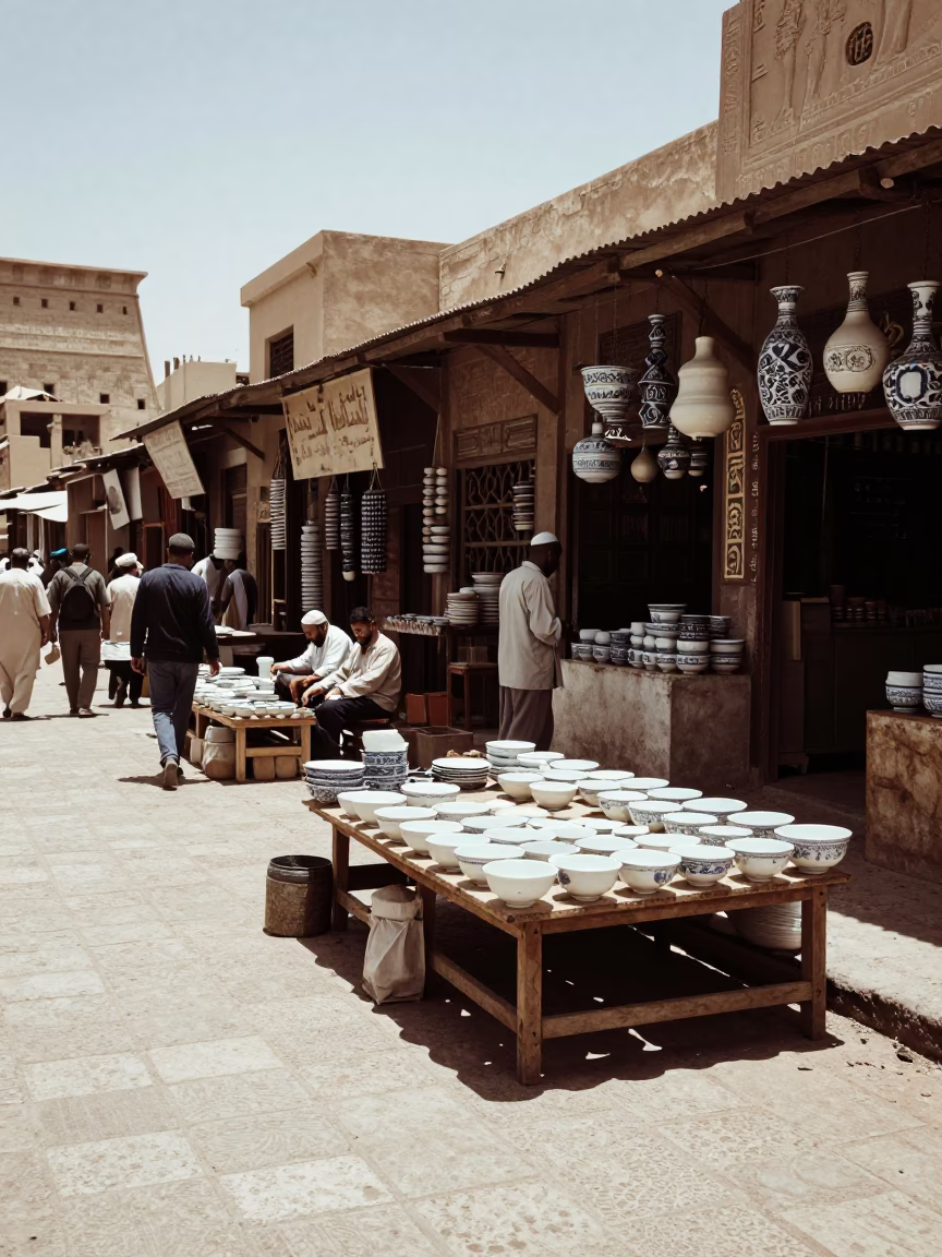 Street Scene in Luxor at Midday Light in in Luxor, Egypt