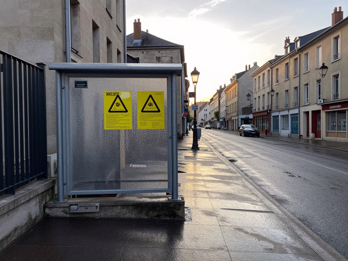 Street Scene in Lyon at As First Light Reaches The Scene in in Lyon, France