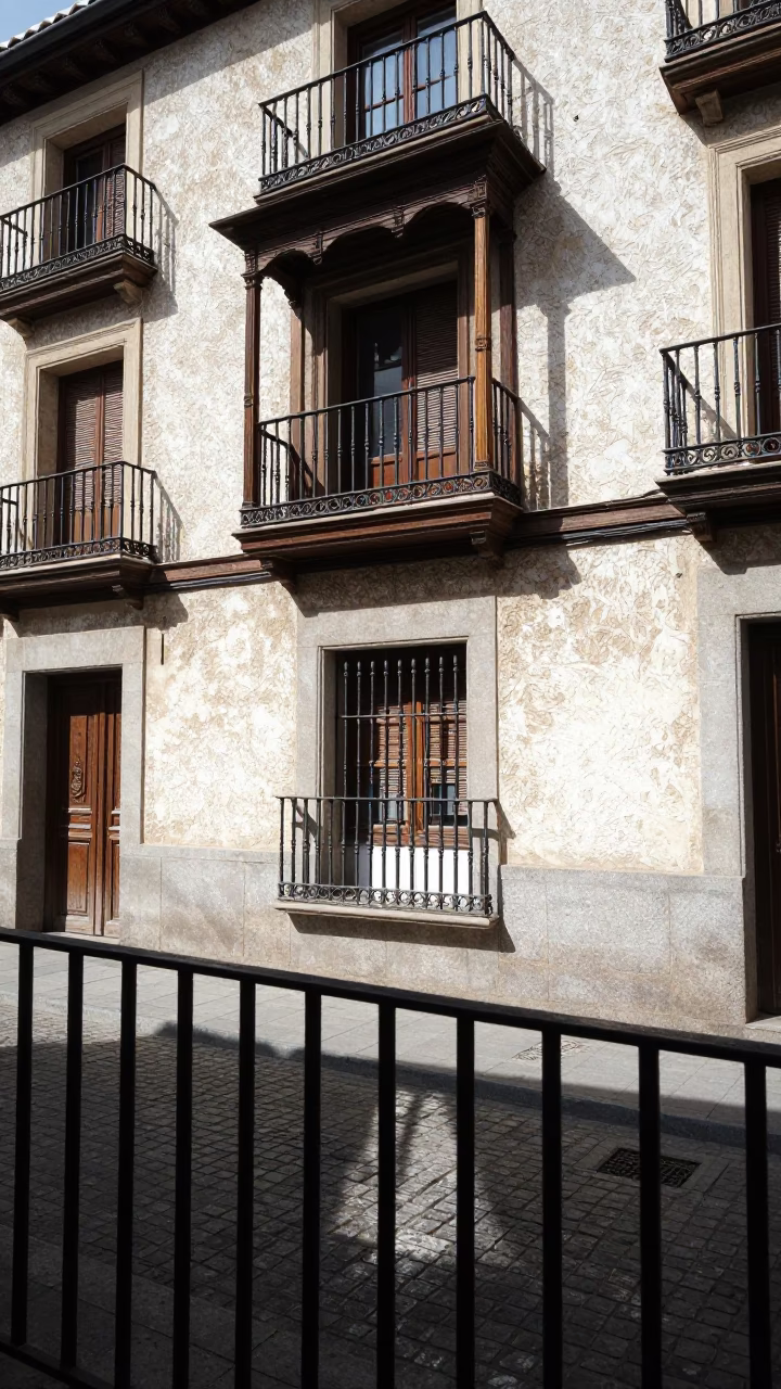 Street Scene in Madrid at Midday Light in in Madrid, Spain