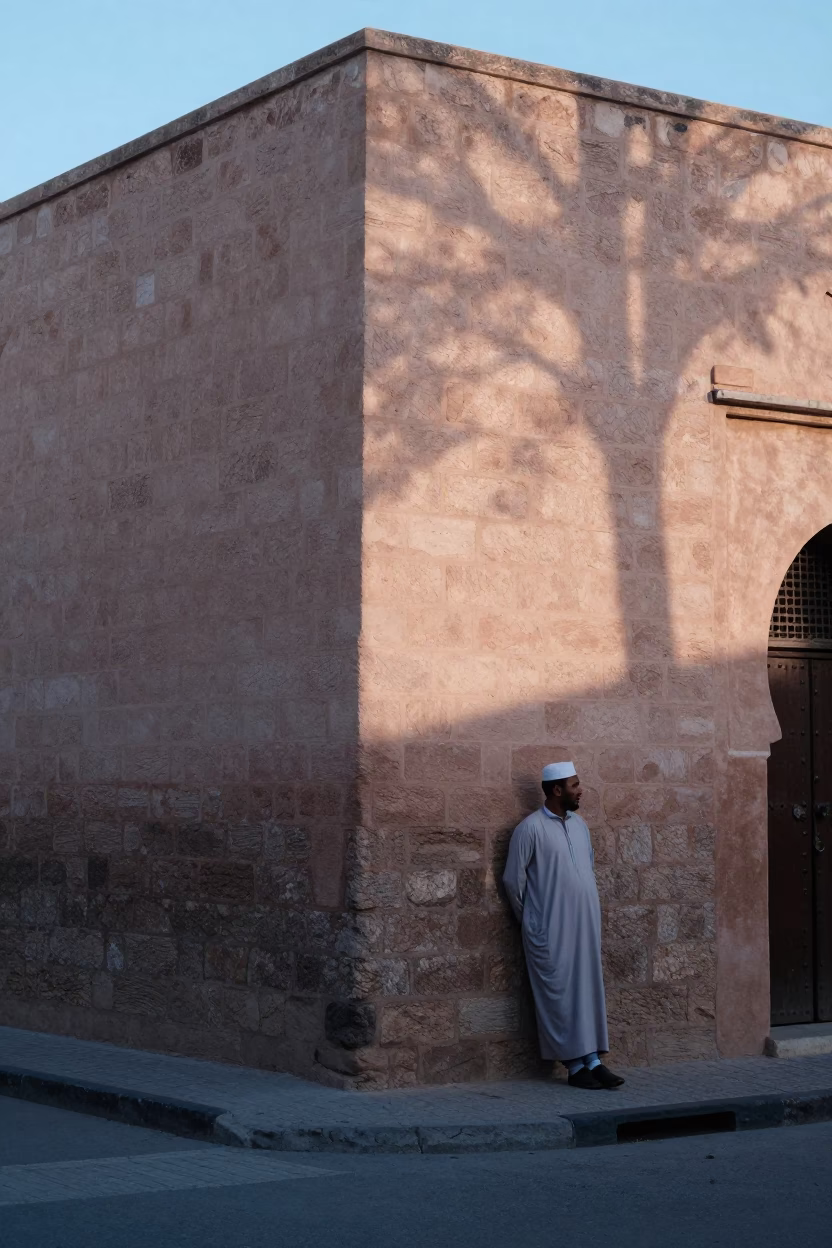 Street Scene in Marrakech at Early Morning Light in in Marrakech, Morocco