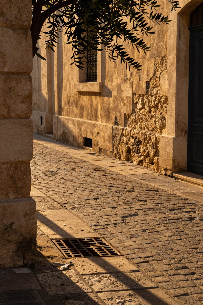 Street Scene in Marseille at Honeyed Evening Light in in Marseille, France