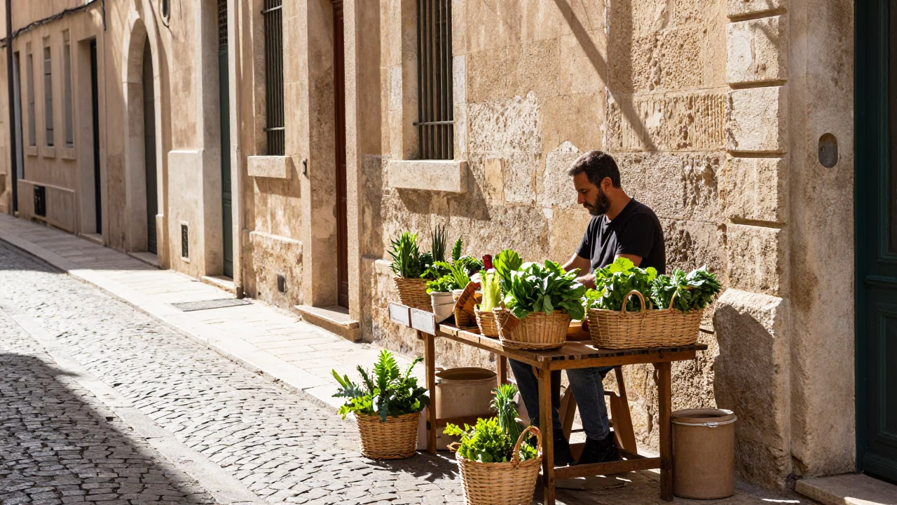 Street Scene in Marseille at Late Morning Light in in Marseille, France