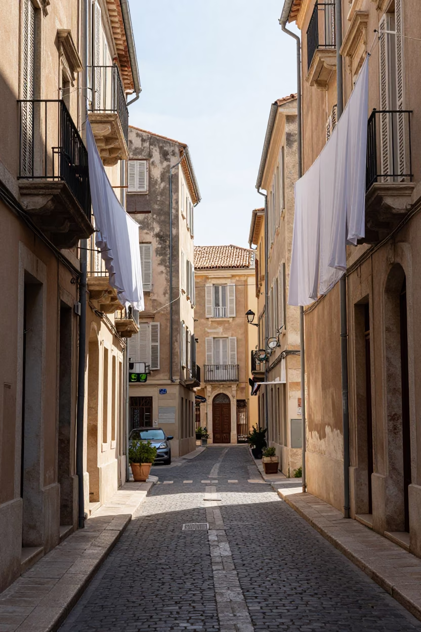 Street Scene in Marseille at The Early Afternoon Light in in Marseille, France
