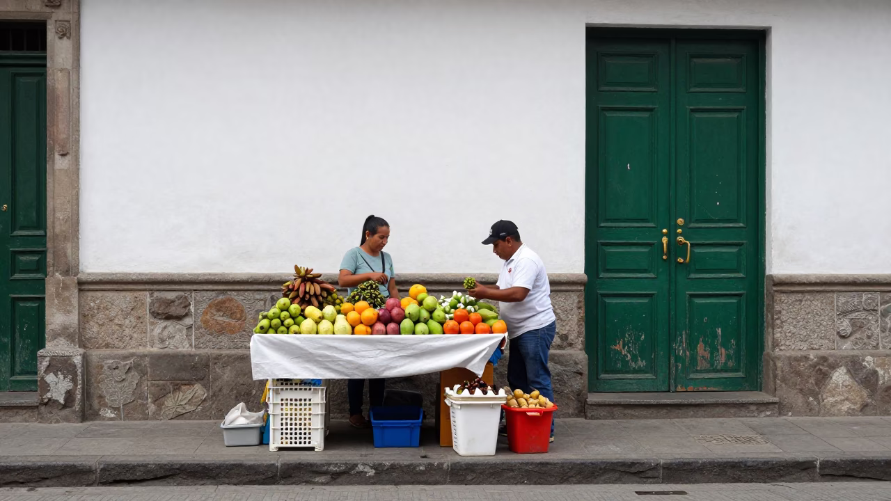 Street Scene in Medellin at Midday Light in in Medellin, Colombia