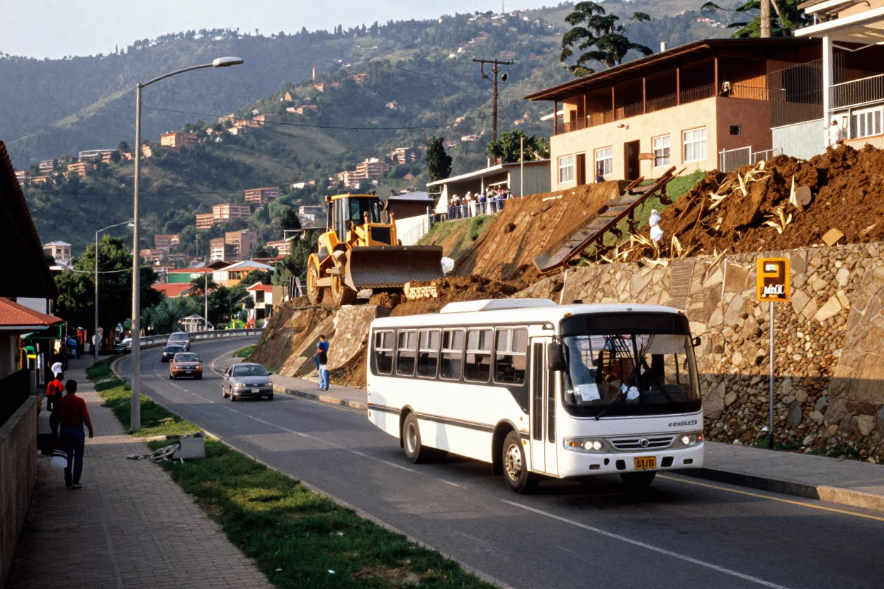 Street Scene in Medellin at The Late Morning Light in in Medellin, Colombia