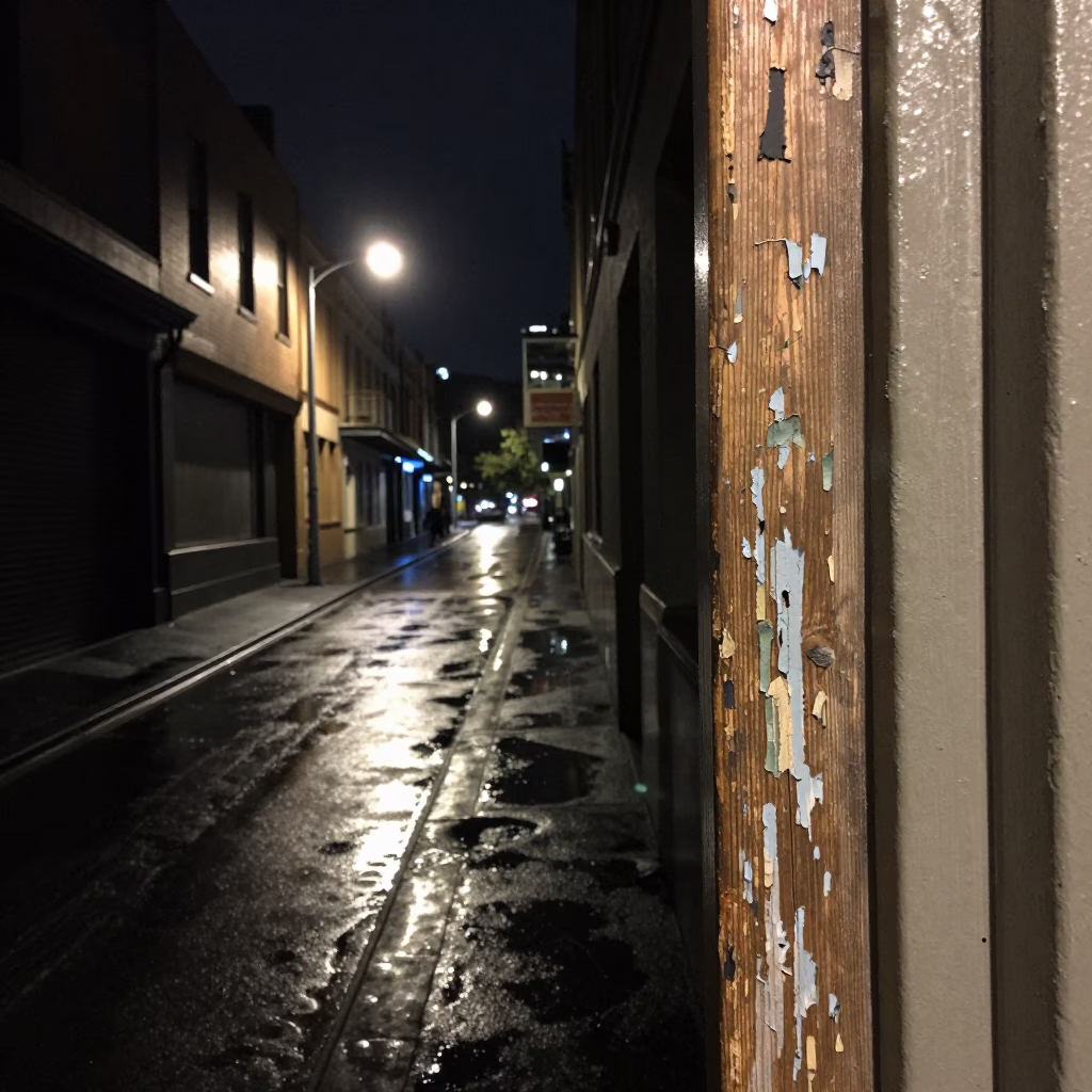 Street Scene in Melbourne at Deep In The Night Light in in Melbourne, Victoria, Australia