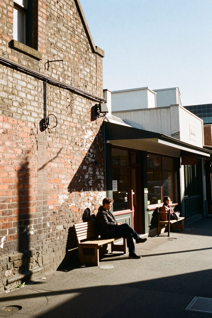 Street Scene in Melbourne at Noon Light in in Melbourne, Victoria, Australia