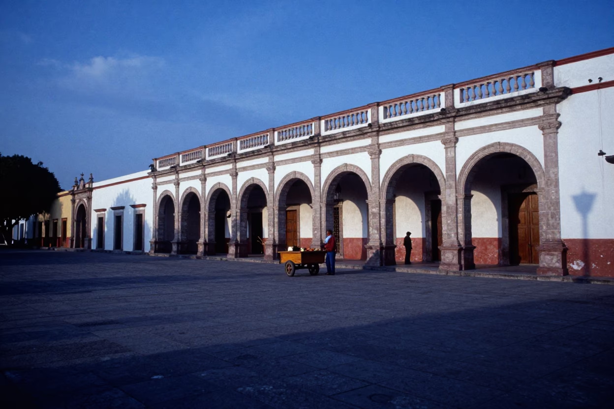 Street Scene in Merida at Blue Hour in in Merida, Mexico