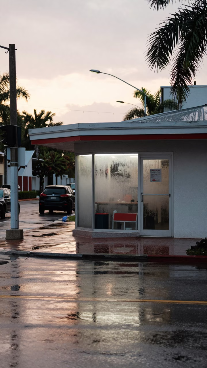 Street Scene in Miami at First Light in in Miami, Florida, United States