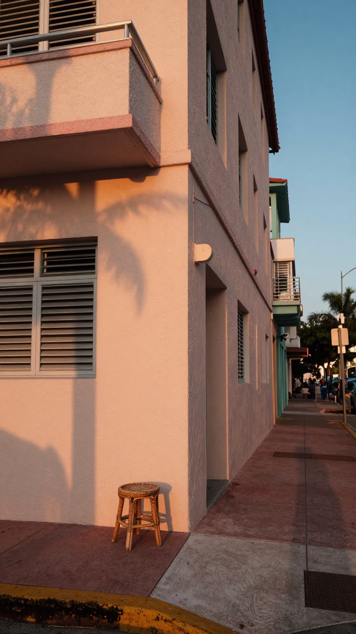 Street Scene in Miami at Golden Hour in in Miami, Florida, United States