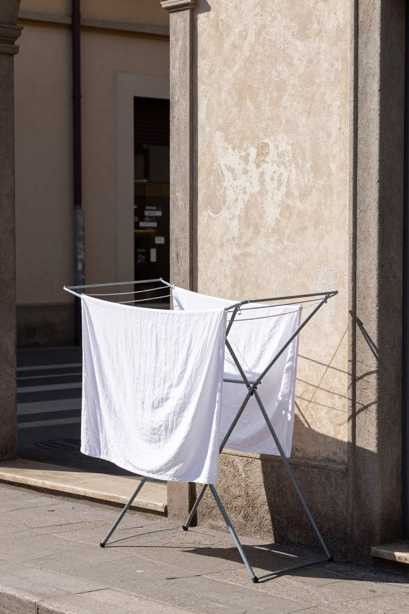 Street Scene in Milan at Bright Midmorning Light in in Milan, Italy