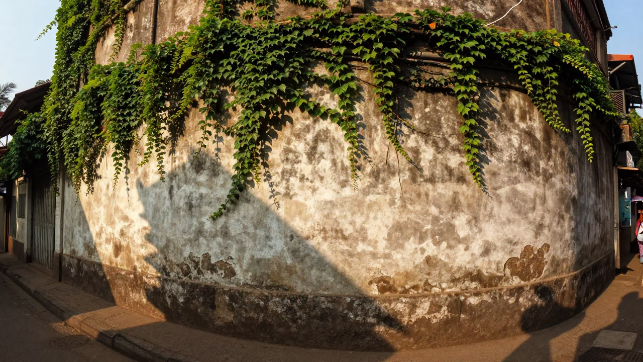 Street Scene in Mumbai at Clear Late-afternoon Light in in Mumbai, India
