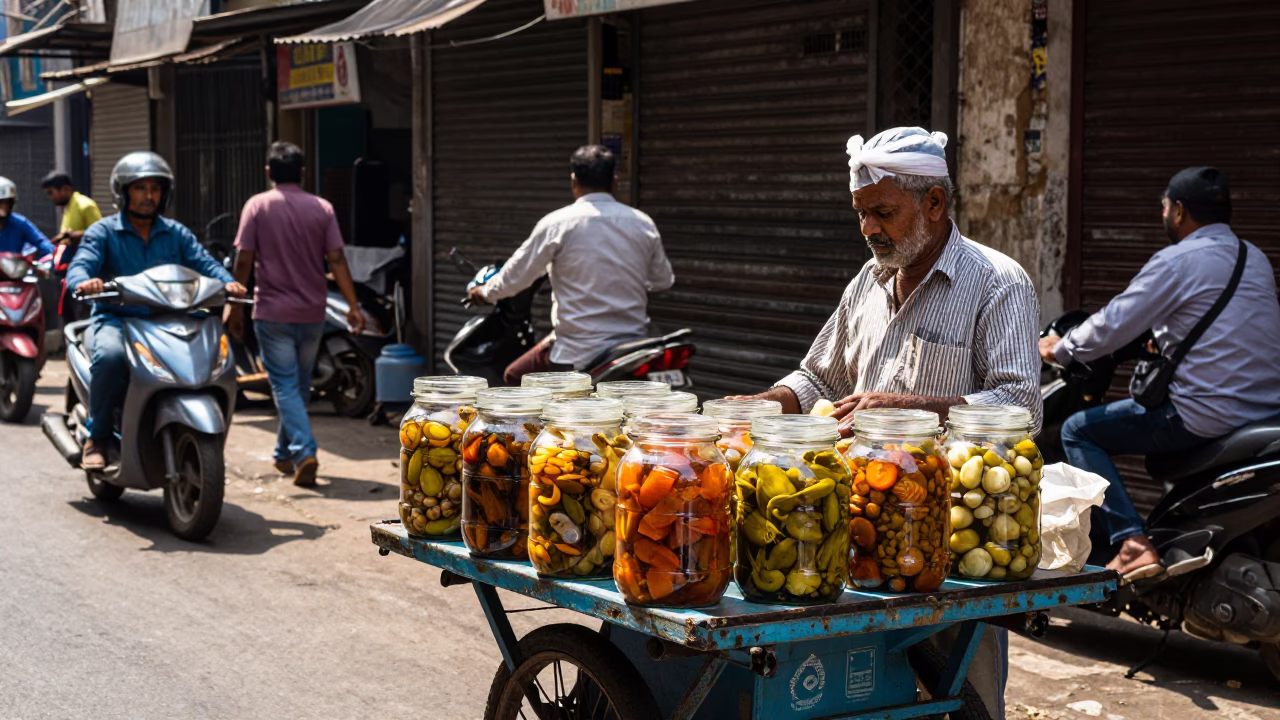Street Scene in Mumbai at Midday Light in in Mumbai, India