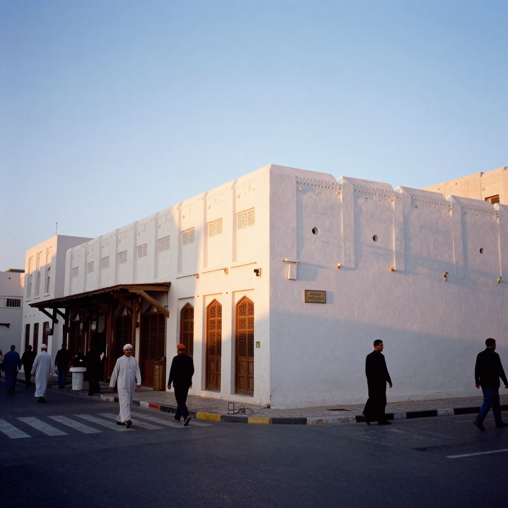 Street Scene in Muscat at The Early Evening Light in in Muscat, Oman