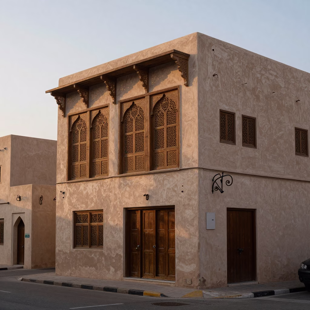 Street Scene in Muscat at The Early Morning Light in in Muscat, Oman