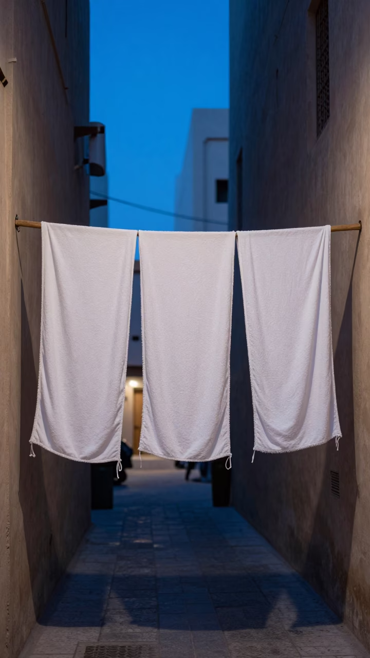 Street Scene in Muscat at The Last Blue Light Of Evening in in Muscat, Oman