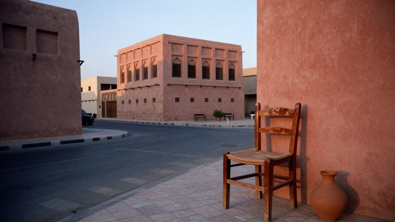 Street Scene in Muscat at The Late Morning Light in in Muscat, Oman