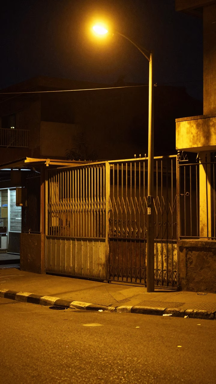 Street Scene in Nairobi at Late At Night Light in in Nairobi, Kenya