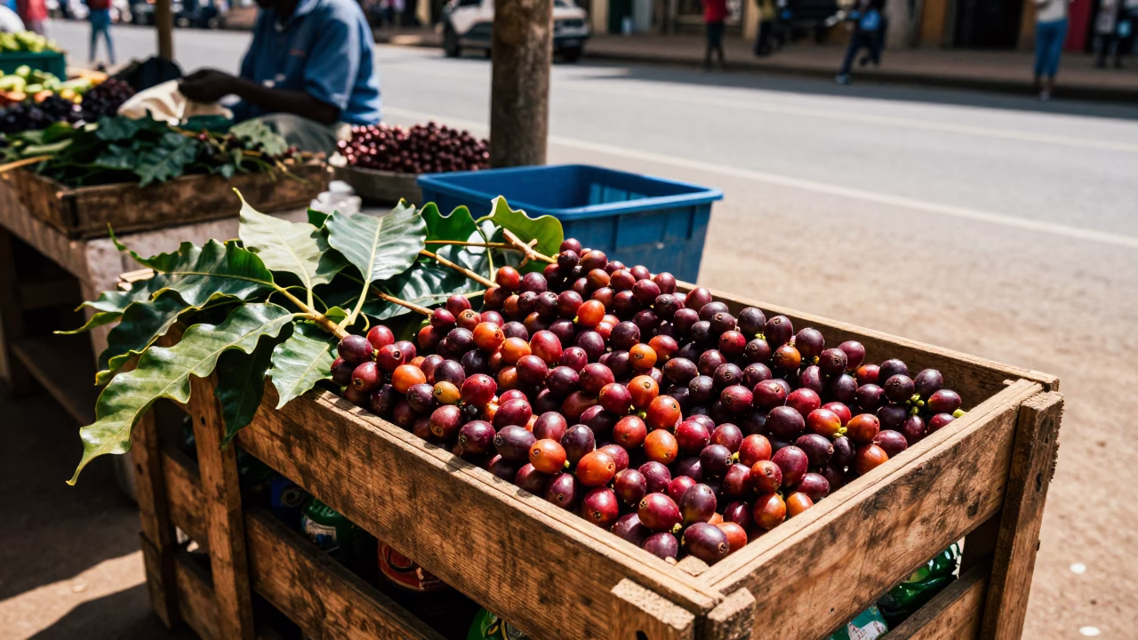 Street Scene in Nairobi at Midday Light in in Nairobi, Kenya