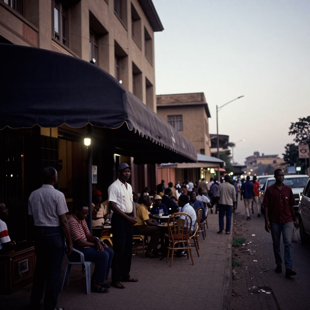 Street Scene in Nairobi at The Early Evening Light in in Nairobi, Kenya