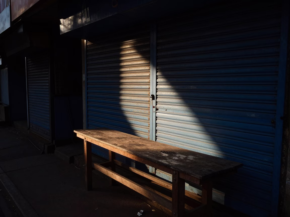 Street Scene in Nairobi at The Predawn Darkness Light in in Nairobi, Kenya