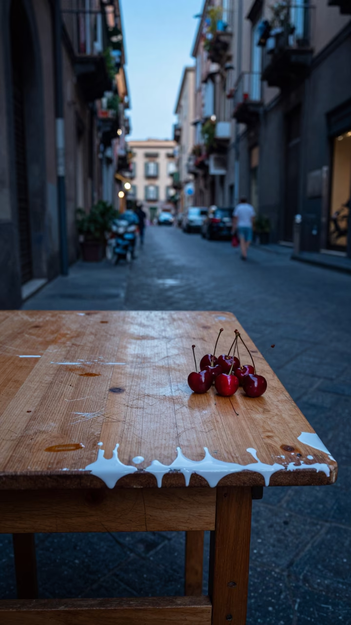 Street Scene in Naples at Blue Hour in in Naples, Italy