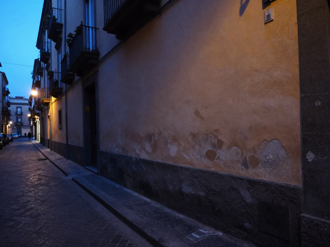 Street Scene in Naples at Blue Hour in in Naples, Italy