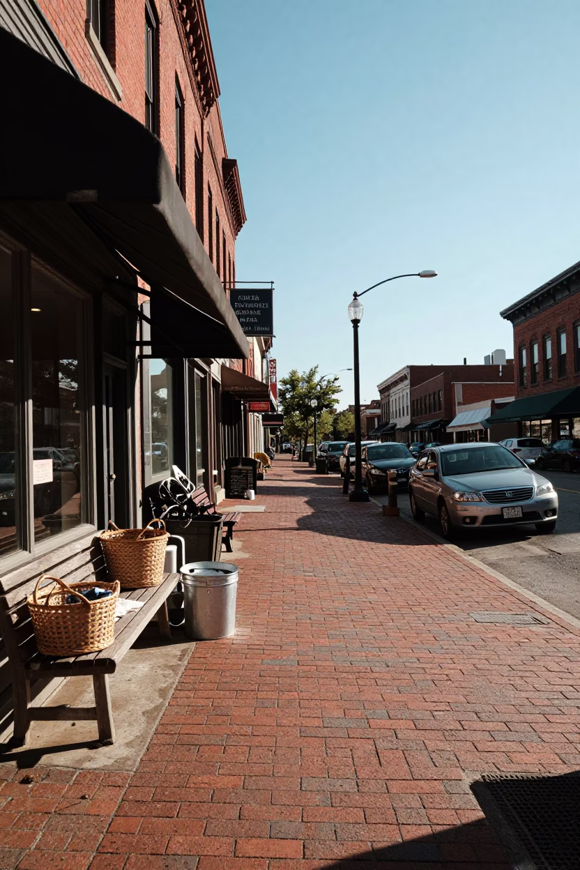Street Scene in Nashville at Clear Late-afternoon Light in in Nashville, Tennessee, United States