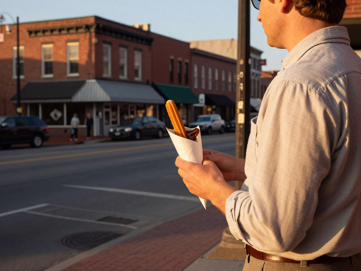 Street Scene in Nashville at Honeyed Evening Light in in Nashville, Tennessee, United States